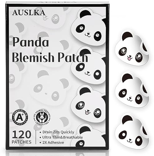 AUSLKA Panda Blemishes Patches - (120Stück), Hydrokolloid Patch - Pickel Aufkleber, für Gesichtsflecken absorbierender Cover Patch for face