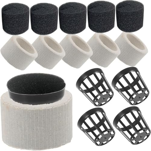 Pvieked 10 Sets Aquarium Planting Baskets Rings and Cottons Fish Tank Planting Cups Hydroponic Bucket Baskets Water Tank Plants Fixed Planting Tools