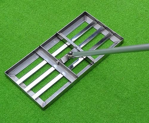 Werkzeug, Rasen-Nivellierrechen, Edelstahl-Rasen-Nivellierrechen, Rasen-Nivelliergerät für Boden, Gras, Golf, Feld, Garten, Hinterhof, Rasen, Bauernhof, Boden, Schmutz, Sand, Top-D