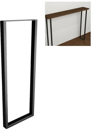 Amig - Gambe per tavoli da ingresso - Gamba rettangolare metallica per tavolo in stile industriale - Materiale: Acciaio - Dimensioni: 800 x 300 x 40 mm - Finitura nero opaco