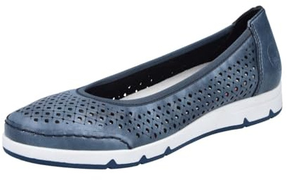 Rieker Ballerine L3065 pour Femme, Bleu, 39 EU