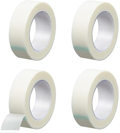 maxtachi 4 Rolls Micropore Surgical Tape, 1.25cm x 9m Medical Tape for Skin, Adhesive Surgical Tape for Sensitive Skin, Dressings and Face, First Aid Medical Tape Breathable Eyelash Extension