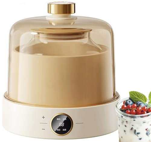 Mini yogurtera, yogurtera automática digital, máquina de fermentación de natto de 1 l con temporizador y tapa, calentamiento a temperatura constante, herramientas de bricolaje for el hogar,fermentador