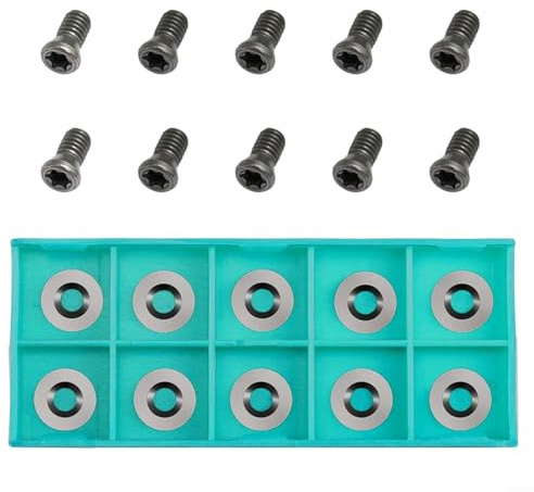 Besttoolifes 10 cinceles de torneado de madera, cortador de carburo de 12 mm, redondo, Ci3, puntas de inserción de carburo de tungsteno, acabado mini y mediano, fácil arranque, herramienta de torneado