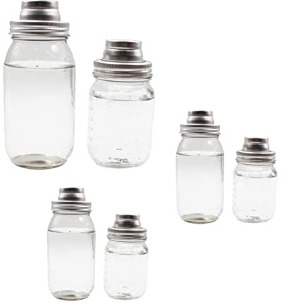 Cabilock 4pcs Stainless Steel Caps for Jars Shaker Lids Leakproof Jar Covers for Overnight Oats