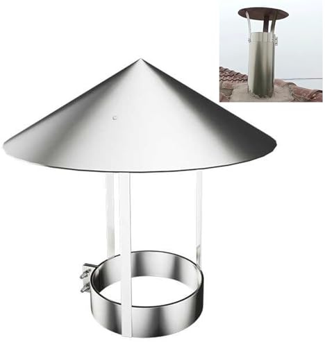 Comignolo Canna Fumaria Rotondo,Cappello del Camino,Copertura per Camino in Acciaio Inossidabile,7cm-30cm Argento(26cm)