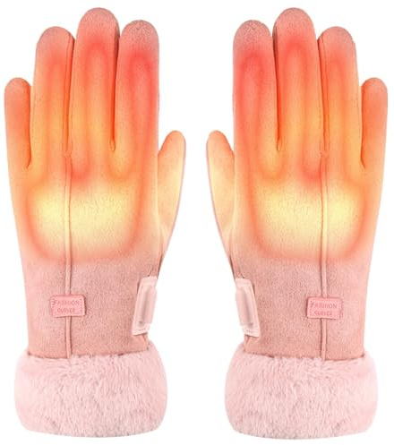 Gants Chauffants pour Femmes Rechargeables - Generico - Gants Chauffants Doux et Chauds | Manchon Thermique à Neige Touchscreen Chauffe-Mains Portable Rechargeable pour Ski