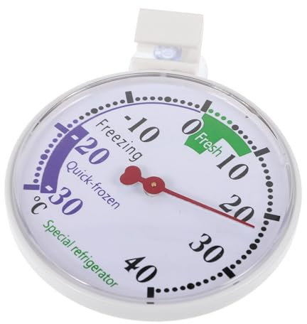 KICHOUSE Refrigerator Thermometer Dial Freezer Thermometer Plastic Low Temperature Display for Household Fridge and Freezer 30 to 40°c Temperature Monitor