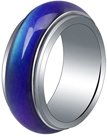 VALICLUD 8Mm Stimmungsring FüR MäNner Und Frauen, Farbwechselring Aus Kupfer, Kreativer Temperaturwechselring FüR Kinder Und Erwachsene