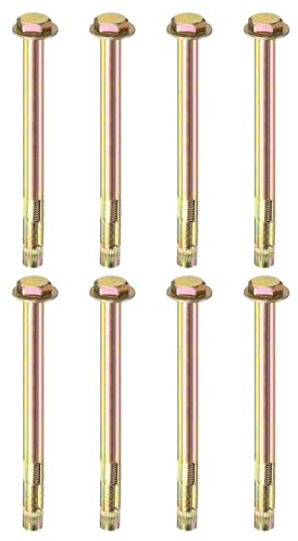 M METERXITY 8-Pack External Hex Expansion Bolt M10x150mm, Colored | Galvanized Iron-Carbon Steel, Anti-Corrosion Metal Bolt for Concrete, Dry Brick, Block Walls