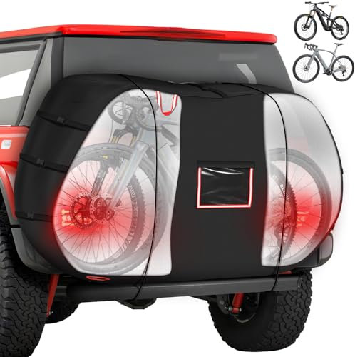 Outdoor Fahrradabdeckung für Transport auf Gepäckträger 1/2 Fahrräder Abdeckungen auf Heckträger Wasserdicht Fahrradträger Transportabdeckungen für Fahrräder auf Autokupplung Reiseaufbewahrung