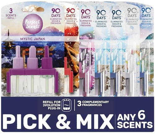 Perfect Scents 3Volution Air Freshener Plug In Refills Mix & Match Any 6 Bathroom Air Freshener 3 Alternating Scents To Clean Away Odours Fighter Freshens Compatible 3volution Long Lasting Fragrance