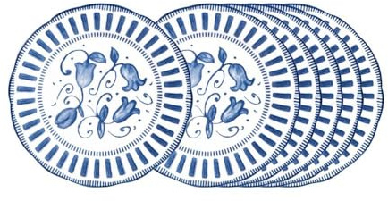 Table Passion - Assiette à dessert Napoli bleue 21 cm (lot de 6)