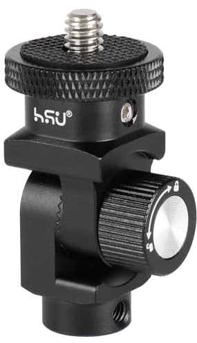 HSU 1/4-20 Screw Aluminium Camera Adapter Vertical Mount for Action Camera | Tilt 180° and Horizontally 360° Rotatable Camera Adapter for Hero 13/12, Insta 360 X5/X4 and Other Standard 1/4 Accessories
