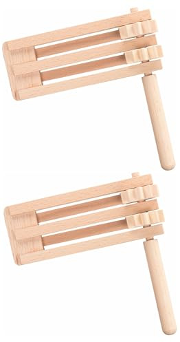Ameisenkeks® Doppel-Holzratsche für Kinder – Traditionelles Lärminstrument aus Holz, ideal für Karneval, Ostern, Sportevents und Spiele – Robuste Qualität, Spaß für drinnen und draußen - 2 Stück