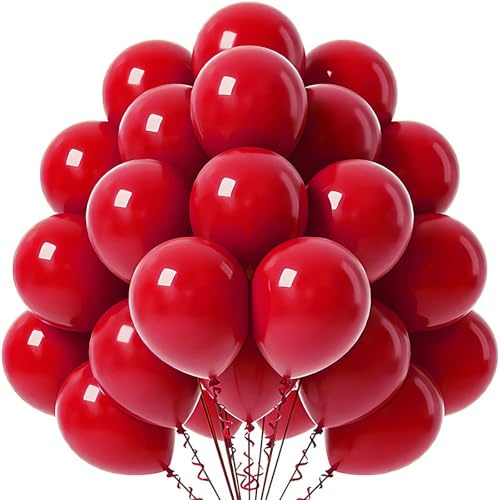 Gleemix 20 Stück Luftballons Rot, 10 Zoll Rote Luftballons, Latex Geburtstagsdeko Rote, Helium Ballons Rot für Rot-Thema Geburtstag Hochzeit Babyparty Karneval Veranstaltunge Jahrestag Silvester Deko