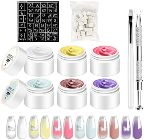 Yulokdwi Vernis Gel - Kit Complet Artistique pour Création d'Ongles | Colle de Sculptage Solide pour Maison Salon Voyage Femmes