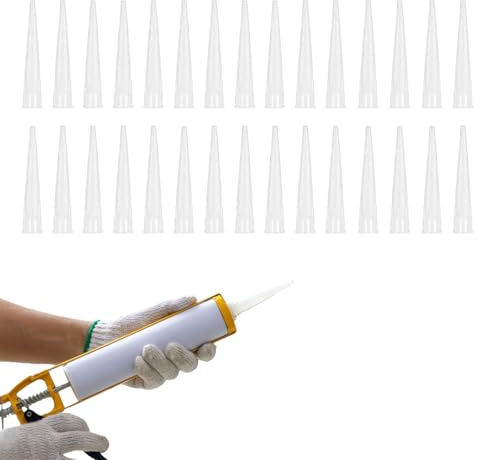 100 Stück Kartuschenspitzen Silikon Spitzen, Universelle Silikonspitzen für Silikon Spritze Kartuschenpistole, Silikon Düsen für Klebedichtmittel, Silikon Kartusche Silikon Tube, für Küche Abdichtung