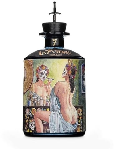 La7Vidas Tequila Blanco, Bottiglia Artistica Decorata, Edizione Speciale