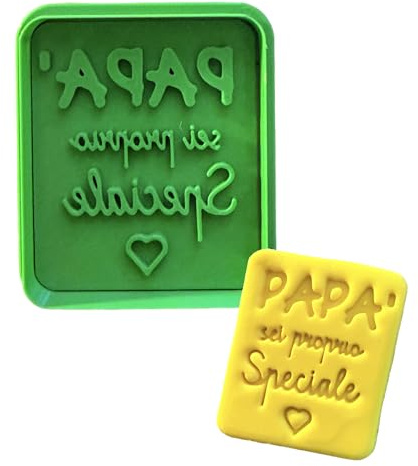 Tagliabiscotti.it - Papà sei proprio speciale con cuore - Tagliabiscotti Festa del Papà - Cookies Cutter - Stampo/Formina per realizzare biscotti - 7cm x 6cm x1,2cm. Colore casuale.