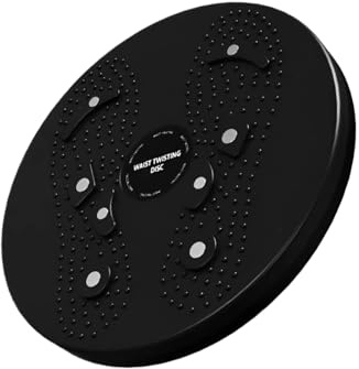 Tabla de ejercicio de cintura giratoria de 25 x 25 x 3,5 cm, con masaje magnético de pies, disco ABS antideslizante con bolas de acero para peso de hasta 90 kg, entrenamiento en casa fácil de usar