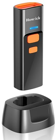 Mini Scanner Lecteur Code Barre sans Fil Bluetooth avec Socle De Charge | Scanner Portable 1D/2D/Qr, 3-En-1 Bluetooth/2,4Ghz/Usb, Rechargeable, Pour Windows, Android, Ios Et Tablette Pc