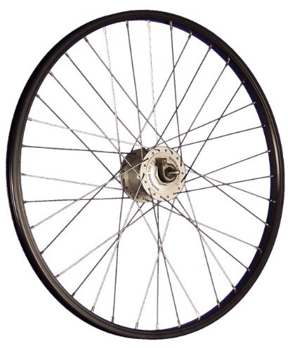 24 Pulgadas Rueda Delantera Bici Dinamo buje 507-19 Negro/Plateado