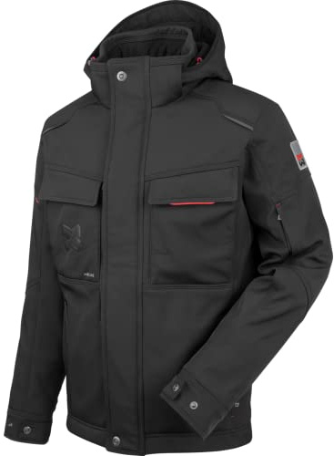 WÜRTH MODYF Winter Softshelljacke Scorpius – hochwertige Arbeitsjacke für kalte Arbeitstage in den Größen XL – wasserabweisend (5.000 mm WS) für Handwerker – in Schwarz