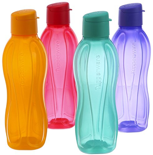 Tupperware Fliptop Wasserflaschen-Set, 750 ml, 4 Stück (mehrfarbig)