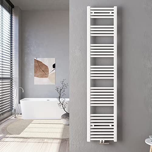 Heilmetz Weiß Badheizkörper 40 x 180 cm Handtuchtrockner 618 Watt Leistung Heizkörper Bad Mittelanschluss Handtuchheizkörper
