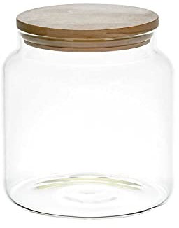 COOK CONCEPT - KA5550 - Bocal de Conservation Verre Couvercle Bois 1.9L, Rangement Cuisine