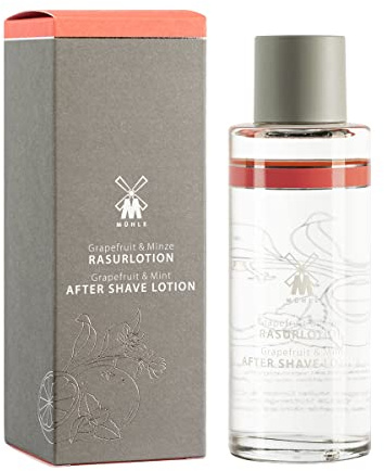 MÜHLE After Shave Lotion Grapefruit & Minze, 125 ml, vegan, ohne Silikone | Rasurlotion für alle Hauttypen, mit Hamamelis und Zuckerrübe, kühlend, porenverfeinernd, für Damen und Herren