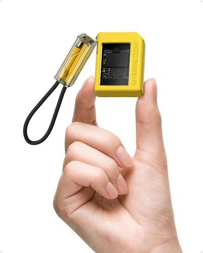 SHARGE Disk M.2 NVMe - Carcasa SSD con Sistema de Refrigeración Activo, USB C 3.2 Gen2 de 10 Gbps, Lector NVMe Compatible con Laves M y SSD Tamaño 2230, Amarillo