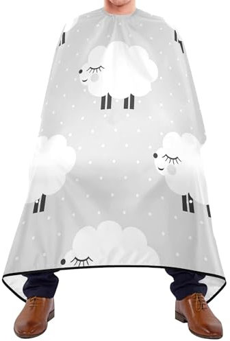 Mantelle Per Parrucchiere Pecora Bianca Puerile Senza Soluzione Di Continuità Mantella Taglio Parrucchiere Professionale Mantella Protettiva Impermeabile Grembiule Da Parrucchiere