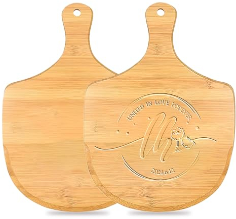 Personalised Custom Pizza Board Customisation Pizza Peel 16 Inch with Text Gift for Friends, Family and Housewarming.