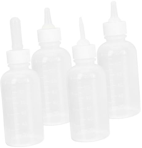 WOONEKY 4 Stück Haustier Fütterungsflaschen 120ml Bpa Frei Hochtemperaturbeständig Kunststoff Für Welpen Kätzchen Kaninchen Kleintierpflege