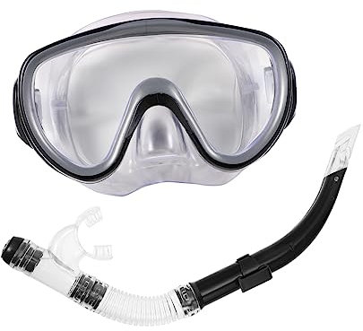 TOGEVAL Schnorchelmaske Für Erwachsene Tauchmasken Mit Weitwinkellinse Aus Gehärtetem Glas Schnorchelausrüstung Inklusive Spritzschutz Und Verschlussventil Für Klares Sichtfeld Beim Schnor
