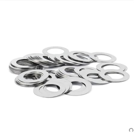10/20/50/100 pezzi 0.1mm 0.2mm 0.3mm 0.5mm rondella di spessore M3 M4 M5 M6 M7 M8 M9 M10 a M30 guarnizione ultrasottile in acciaio inossidabile spessore(M6x12 50pcs,Thickness 0.1mm)