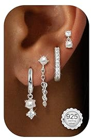 Dochais Ohrringe Silber 925 Stecker für Damen Creolen 14K Echt Gold Vergoldet Ohrstecker Silber 925 Stecker Hypoallergen Ohrringe Klein Creolen Huggie Piercing Ohr Ohrring Schmuck