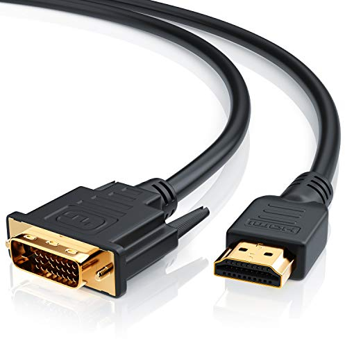 5m CSL - HDMI auf DVI 24 1 Dual Link - High Speed Adapter Kabel - bis zu 4K 60Hz von DVI auf HDMI - 1080p Full HD bei HDMI auf DVI - 3D Ready - vergoldete Kontakte