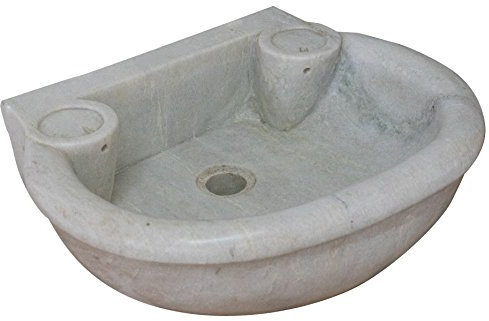Biscottini Lavandino in marmo L50xPR40xH15 cm, Lavandino da esterno e interno, Lavabo da appoggio pietra, Lavandino cucina