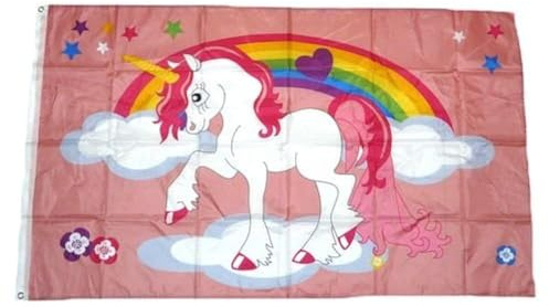 Fahne/Flagge Einhorn Regenbogen 90 x 150 cm