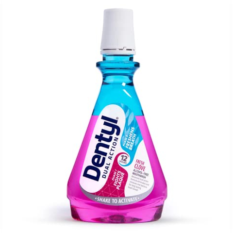 Dentyl Dual Action CPC Mouthwash, 12hrs Fresh Breath & Total Care, Alcohol Free, Fresh Clove, 500 ml