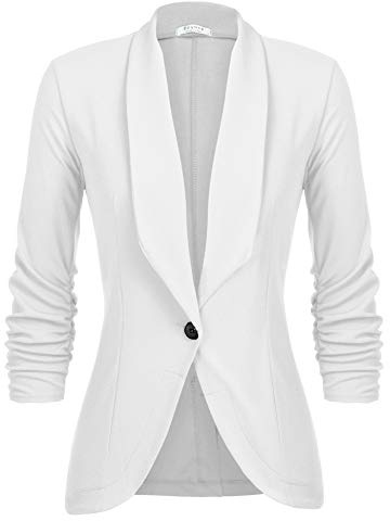 UNibelle Blazer Elegante Donna Maniche 3/4 Giacca da Abito Business Casuale Cardigan Cotone Blazer S-3XL