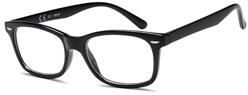 NEW VISION Occhiali da Lettura Uomo, Bicolore Fashion, UV400 per Donna, NV056 (+1.50, Nero)
