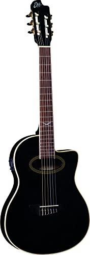 EKO GUITARS - NXT NYLON N100CE SEE THROUGH BLACK,Chitarra Classica Cutaway Elettrificata, Top in Abete, Fasce, fondo e manico in Mogano,Tastiera in South American Roupanà, Scala da 650mm,Colore Black