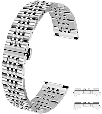 Kai Tian 18mm 20mm 22mm Silber Schwarz Gold Roségold Zwei Ton Armband Verjüngt Gerade & Gebogene Enden Rostfreier Edelstahl Poliert Uhrenarmband für Männer Frauen