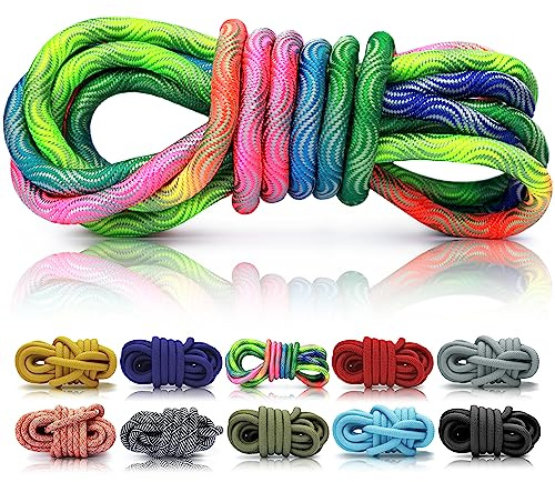Ganzoo PPM Seil 5 m am Stück, 10 mm, geflochtenes Polypropylen Multifilem, Wave Rainbow, Tauzuschnitt für Hundeleinen und Hundehalsbänder, geringes Gewicht, wetterfest und schwimmfähig