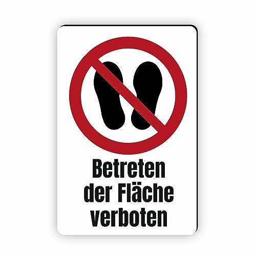 Verbotszeichen/Verbotsschild Betreten der Fläche verboten (P024) - zum markieren von Verbotszonen nach DIN EN ISO 7010