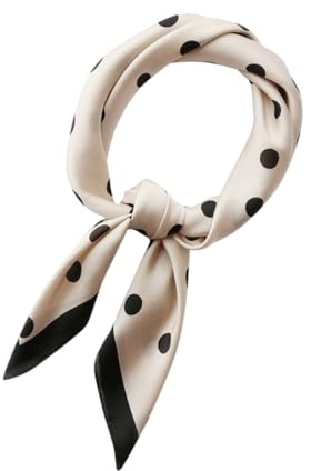 WRITWAA Sciarpa Da Donna a Pois Foulard Quadrato in Finta Seta Sciarpa Sottile Da Donna 26.77 Pollici Leggera E Multifunzione Come Scialle Accessorio Per Uso Quotidiano Regalo